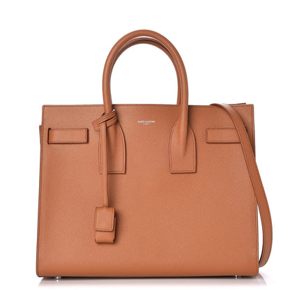Saint Laurent Grained Calfskin Small Sac de Jour Saddle Brown 1 of 8