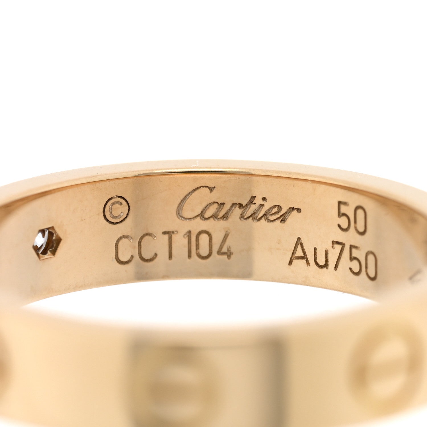 Cartier 18K Yellow Gold Diamond 4mm LOVE Wedding Band Ring 50 5.25 4 of 4