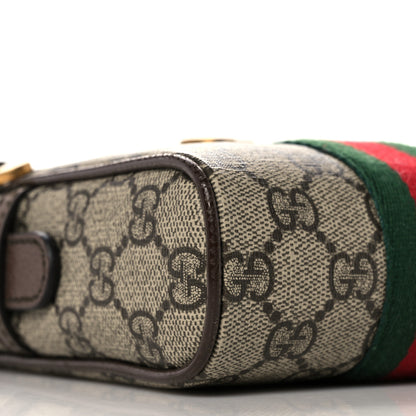 Gucci GG Supreme Monogram Web Mini Ophidia Messenger Brown 9 of 10