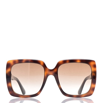 Gucci Square Frame Crystal Sunglasses GG 0418S Tortoiseshell 2 of 7