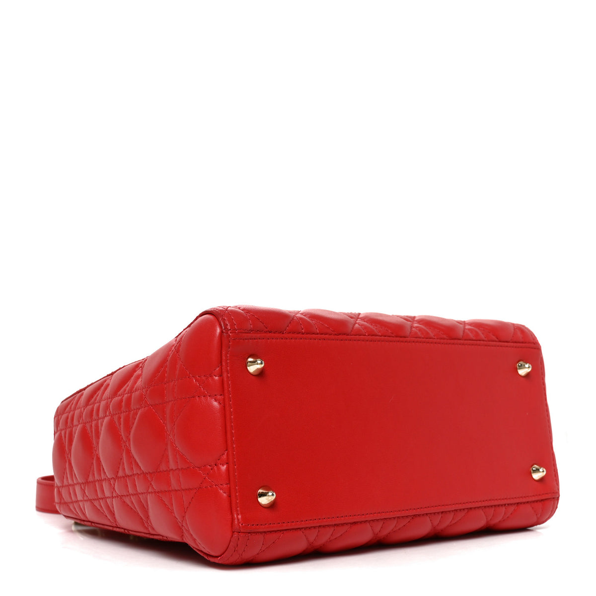 Christian Dior Lambskin Cannage Medium Lady Dior Red 3 of 9