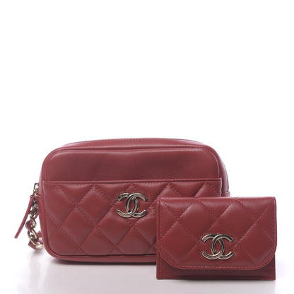 Chanel Lambskin Quilted Waist Bag Red 3 of 11