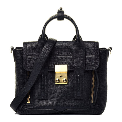 3.1 Phillip Lim Textured Calfskin Mini Pashli Satchel Black 1 of 10