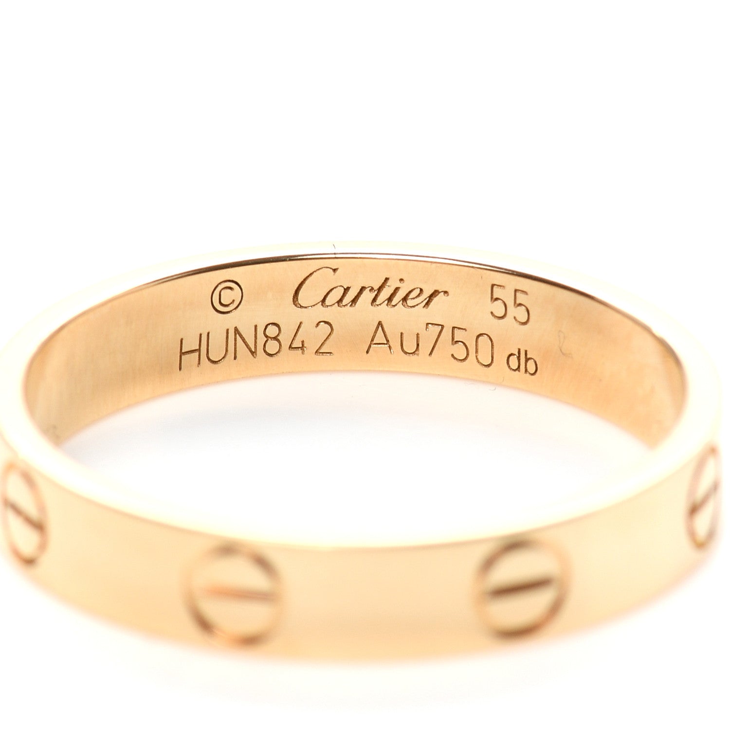 Cartier 18K Yellow Gold 3.5mm LOVE Wedding Band Ring 55 7.25 4 of 6