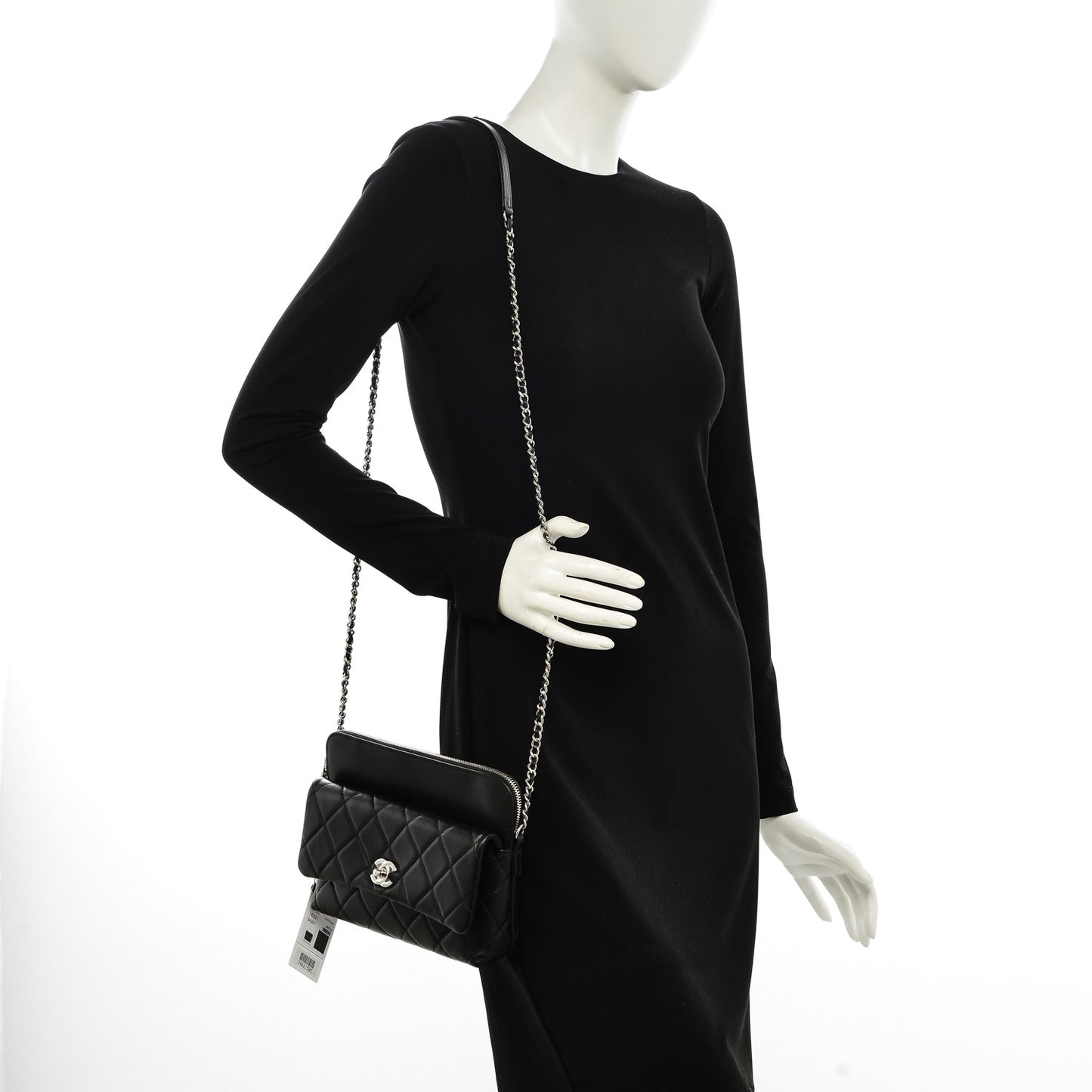 Calfskin Quilted Crossbody Bag Black