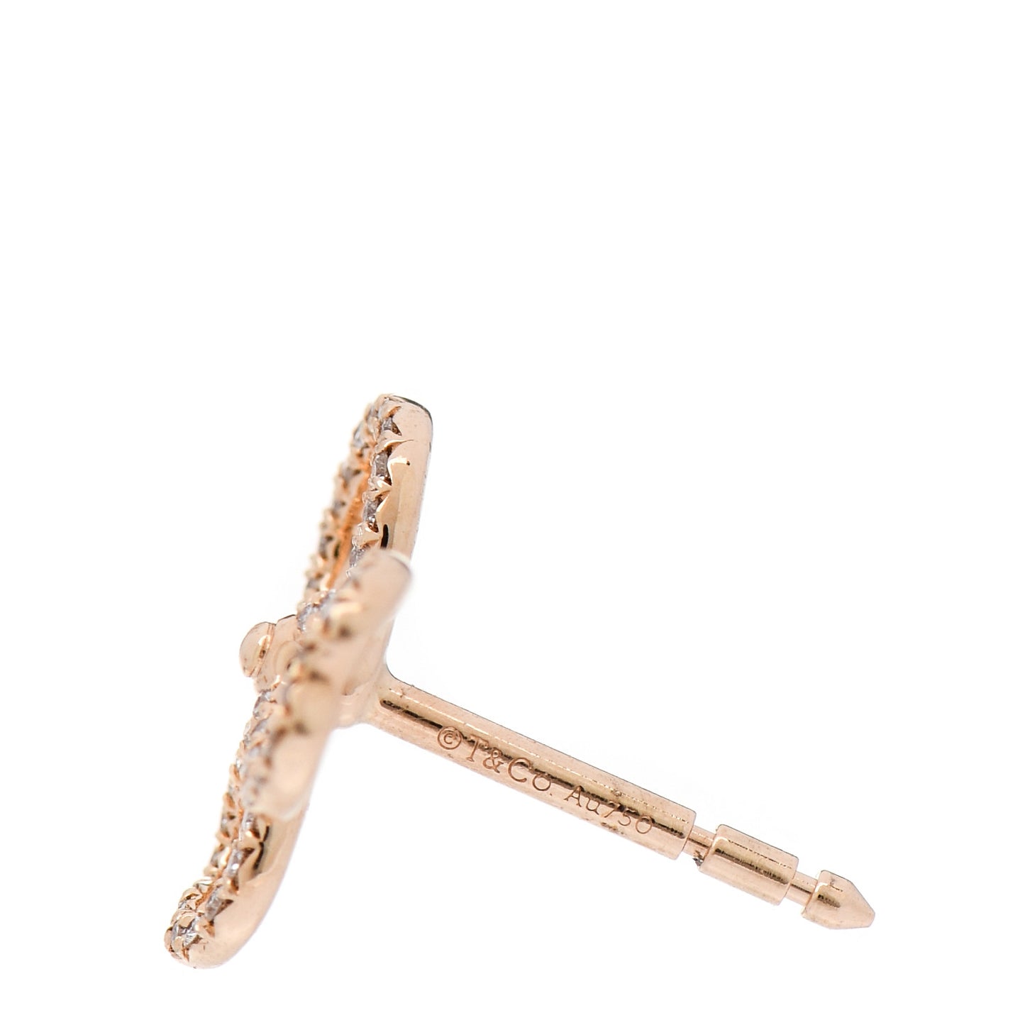 18K Rose Gold Diamond Paper Flowers Open Flower Earrings