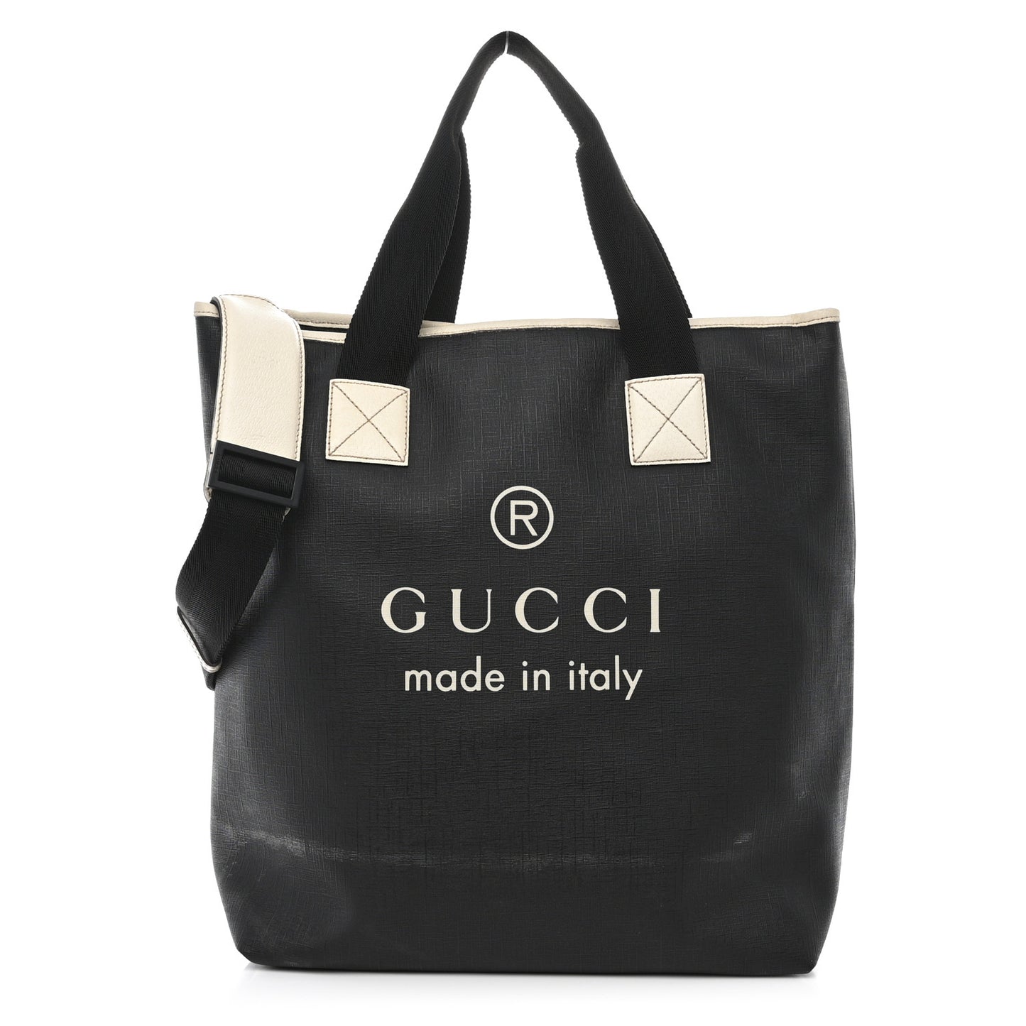 Coated Canvas Large Logo Tote Black