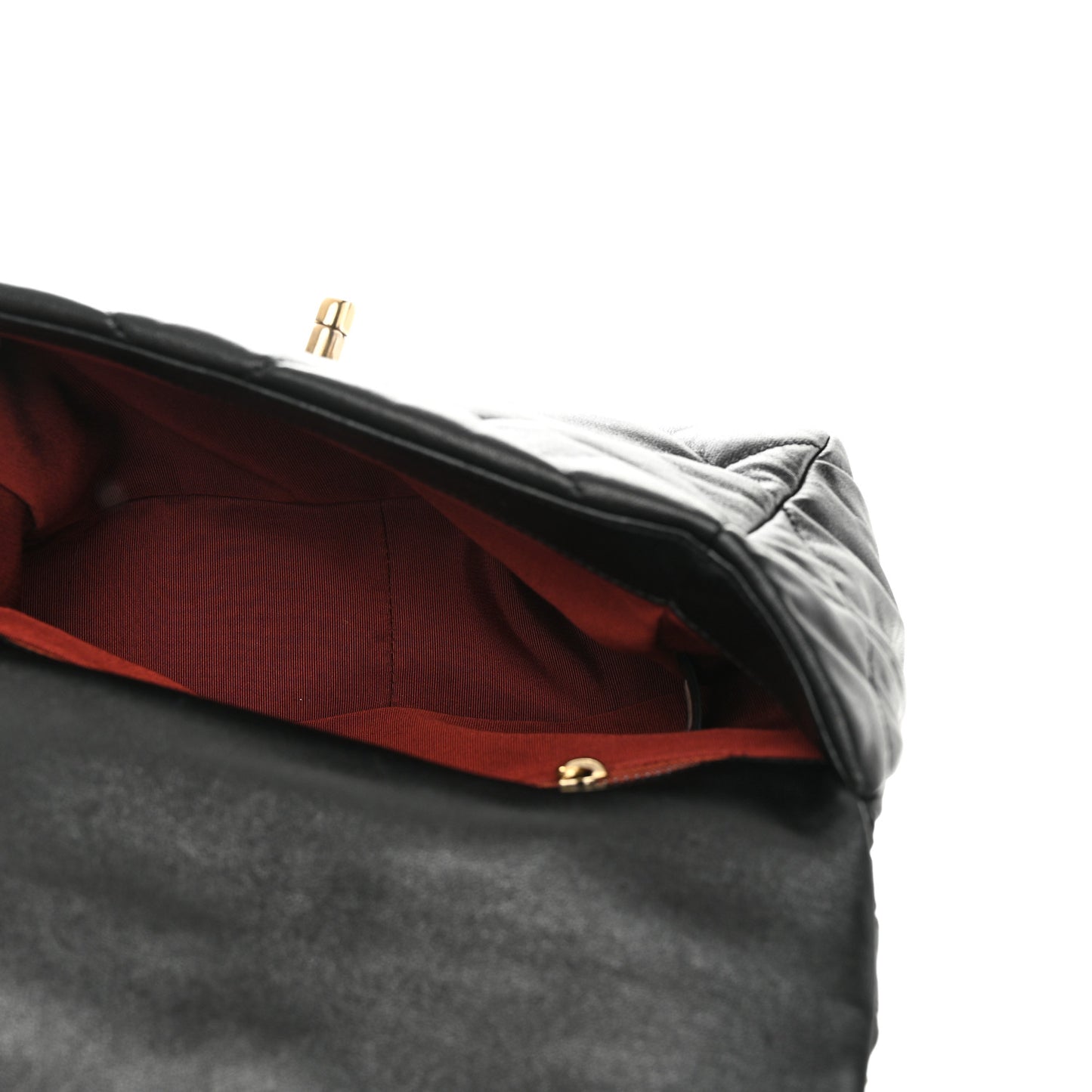 Shiny Goatskin Quilted Medium Chanel 19 Flap Black
