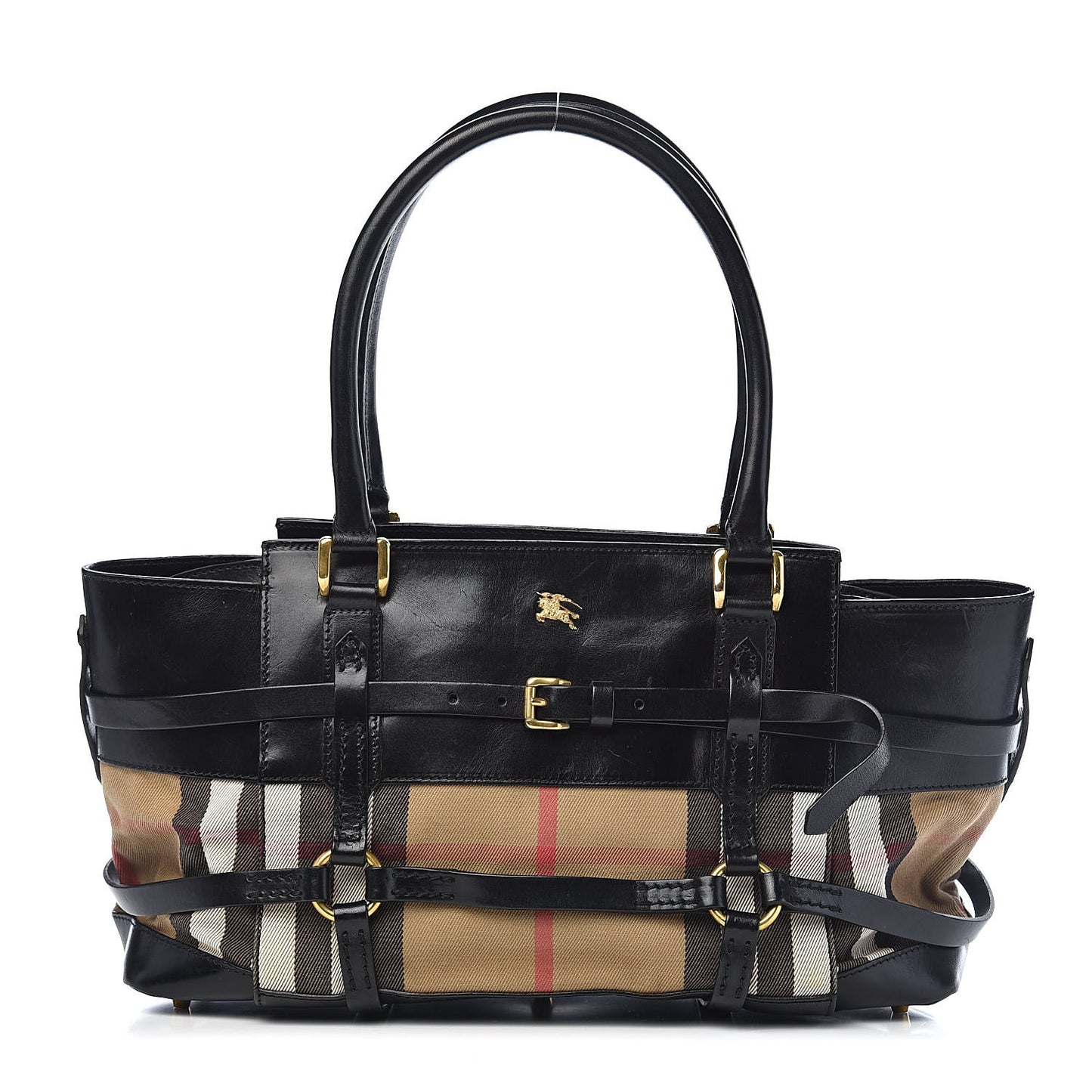 House Check Bridle Calfskin Kent Bag Black