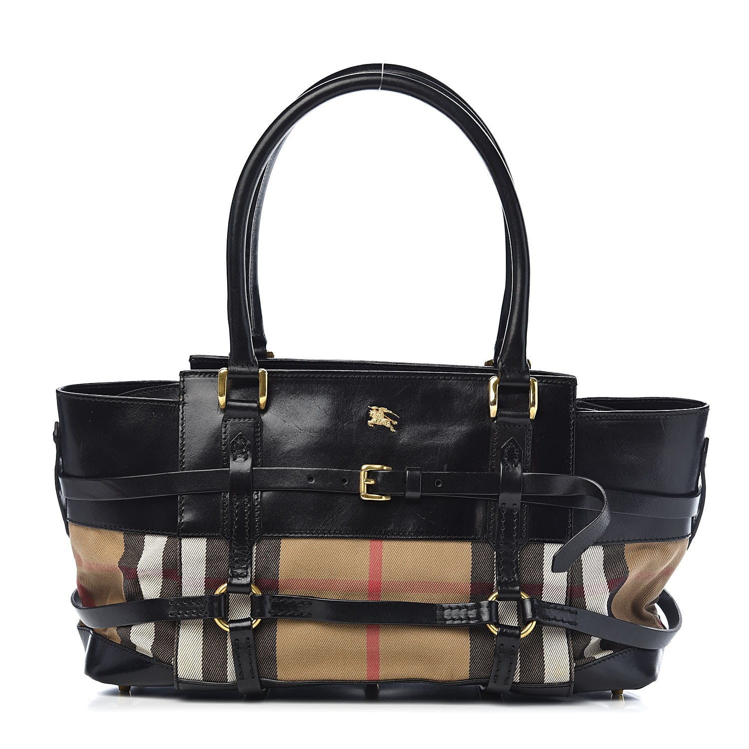 Burberry House Check Bridle Calfskin Kent Bag Black 1 of 20