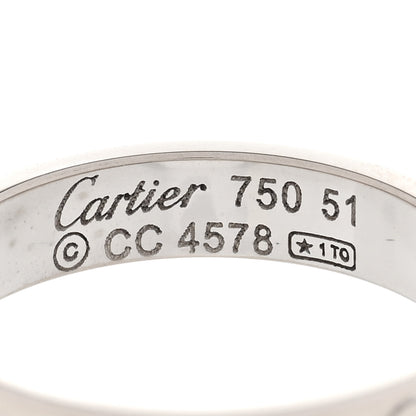 Cartier 18K White Gold 3.5mm LOVE Wedding Band Ring 51 5.75 4 of 4