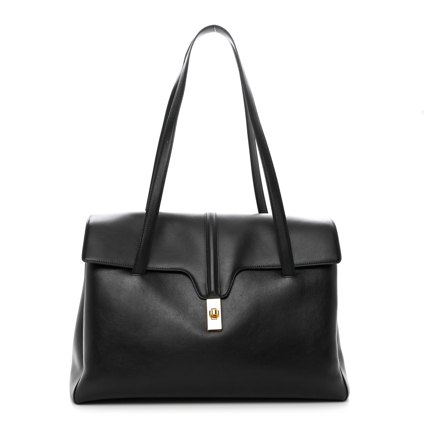 Grained Calfskin Large Soft 16 Bag Black