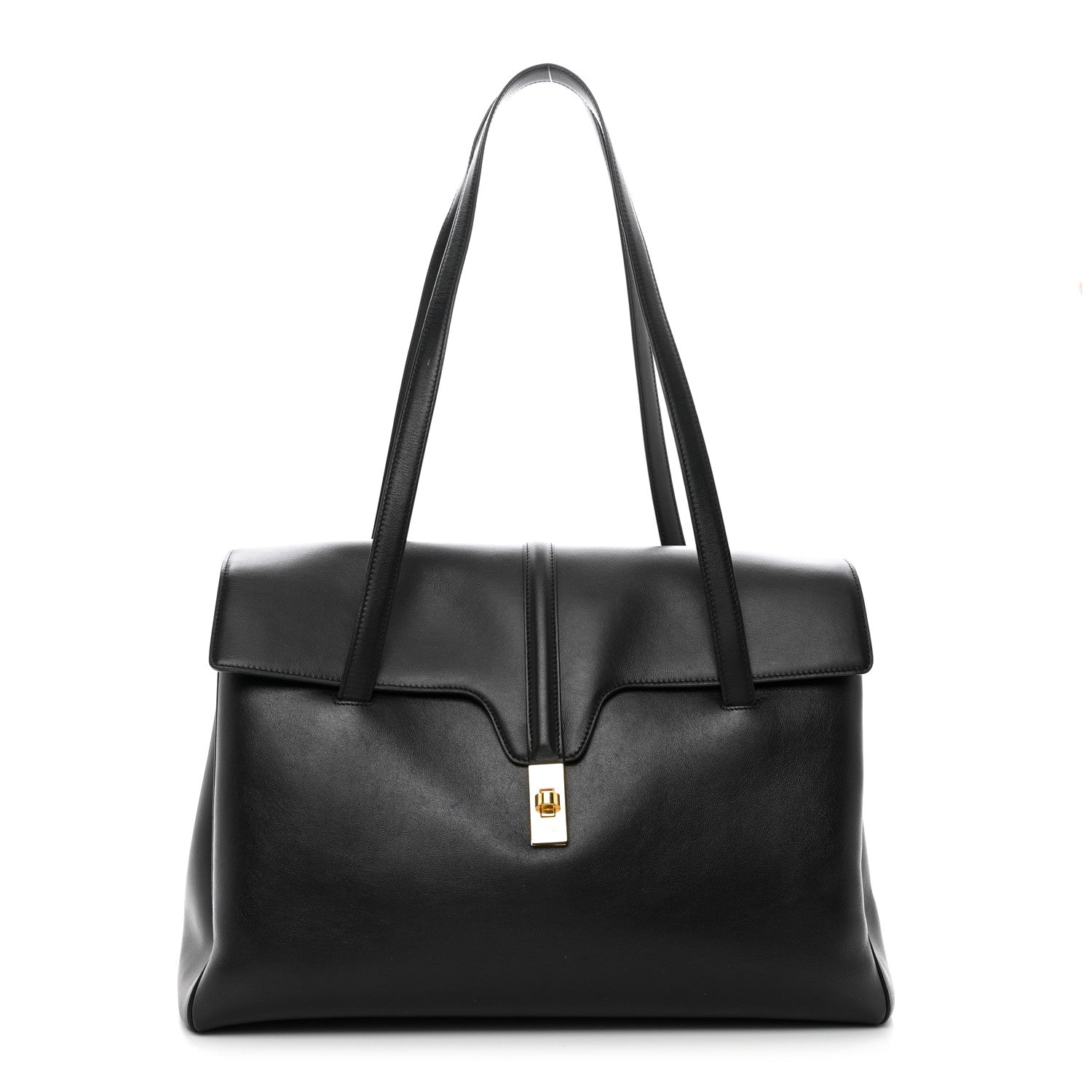 Celine Grained Calfskin Large Soft 16 Bag Black 1 of 9