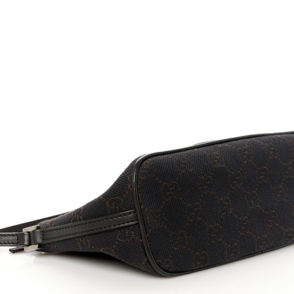 Gucci Denim Monogram Boat Pochette Dark Brown 9 of 10