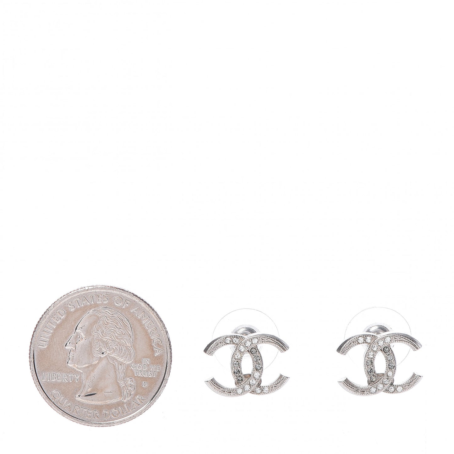 Crystal CC Earrings Silver