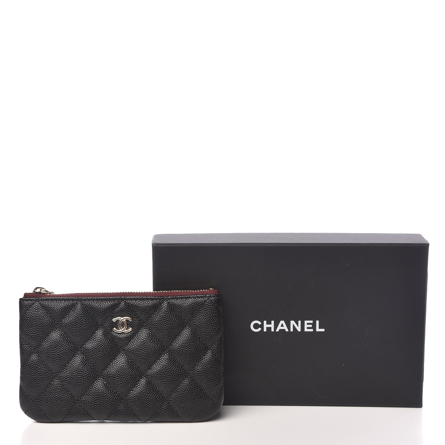 Caviar Quilted Small Cosmetic Case Black