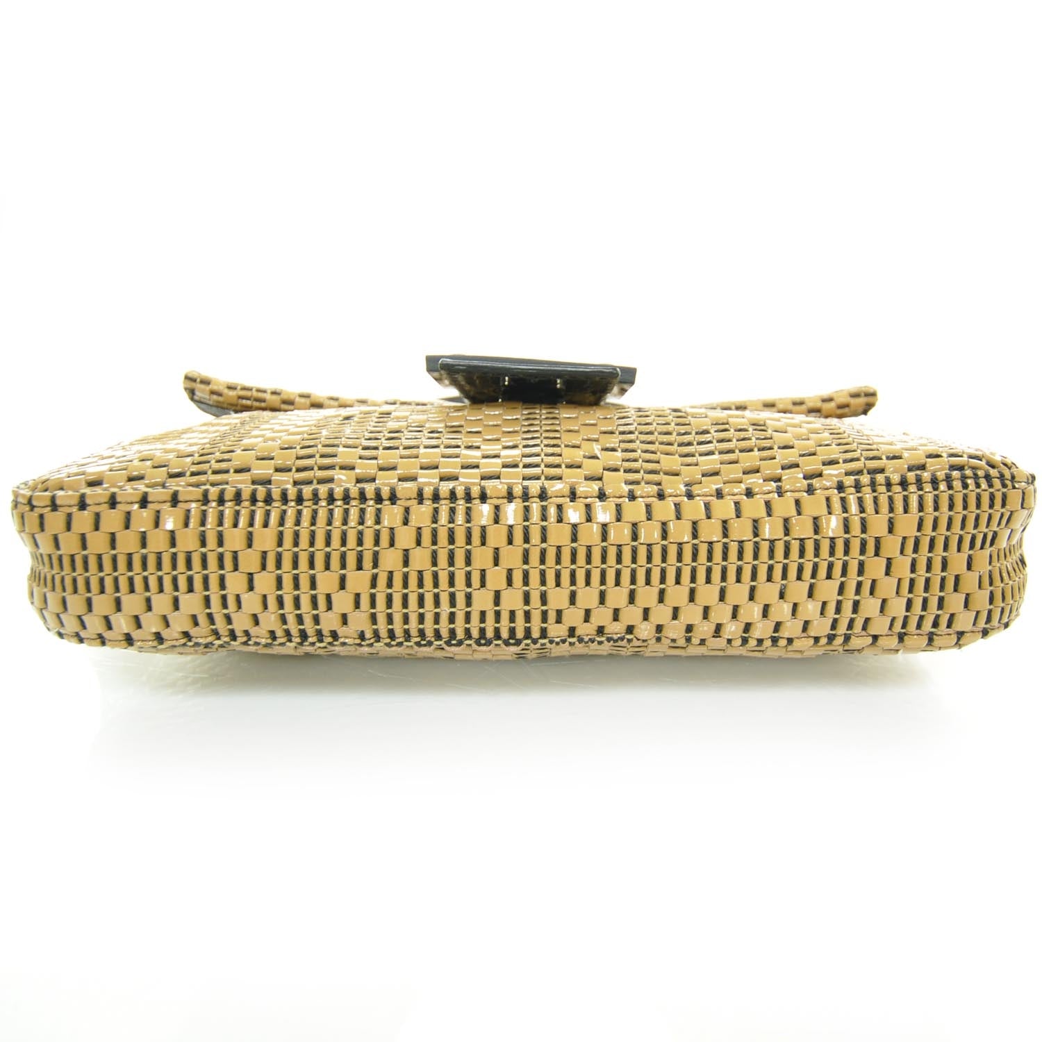 Fendi Patent Woven Baguette Natural Black 4 of 8