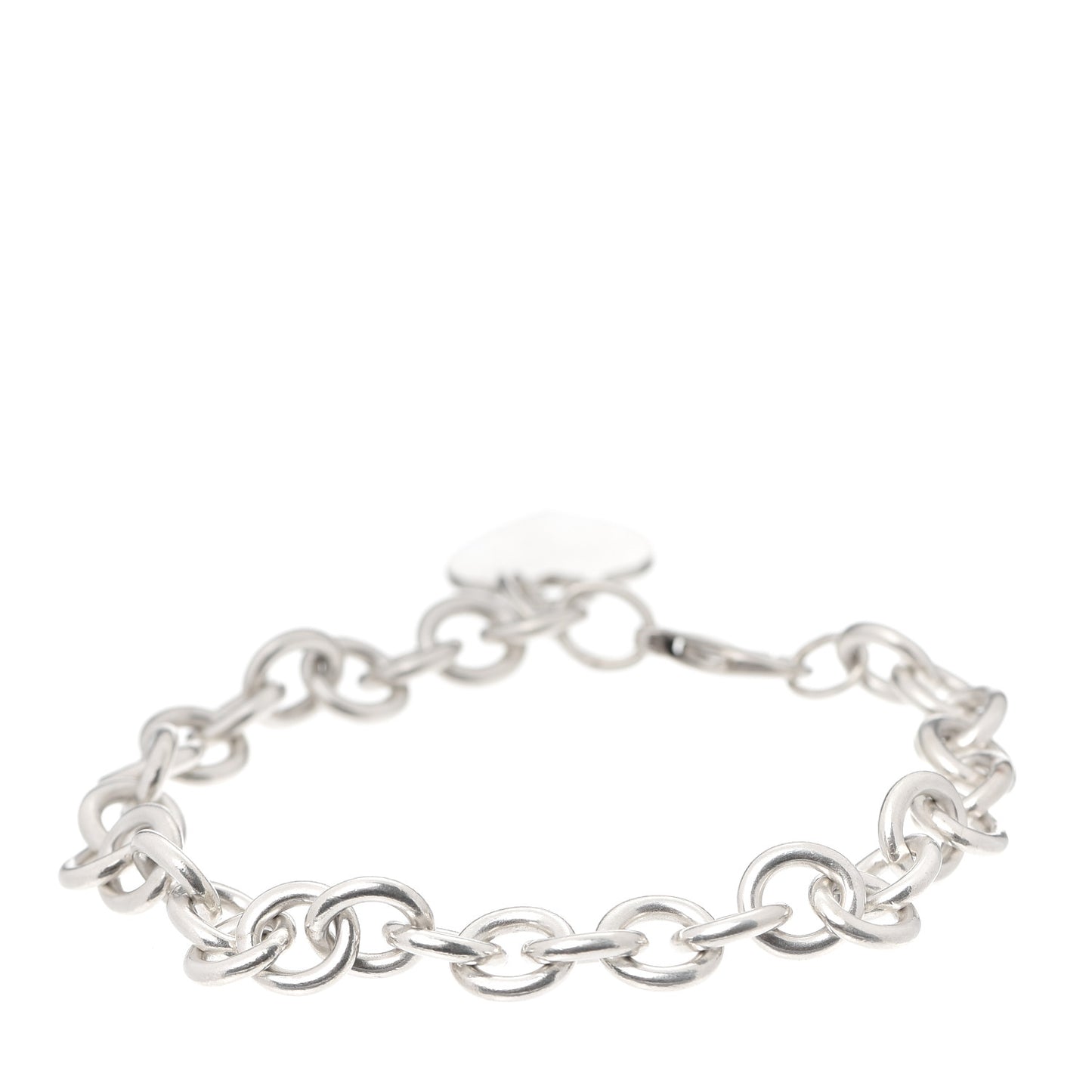 Sterling Silver Heart Tag Charm Bracelet