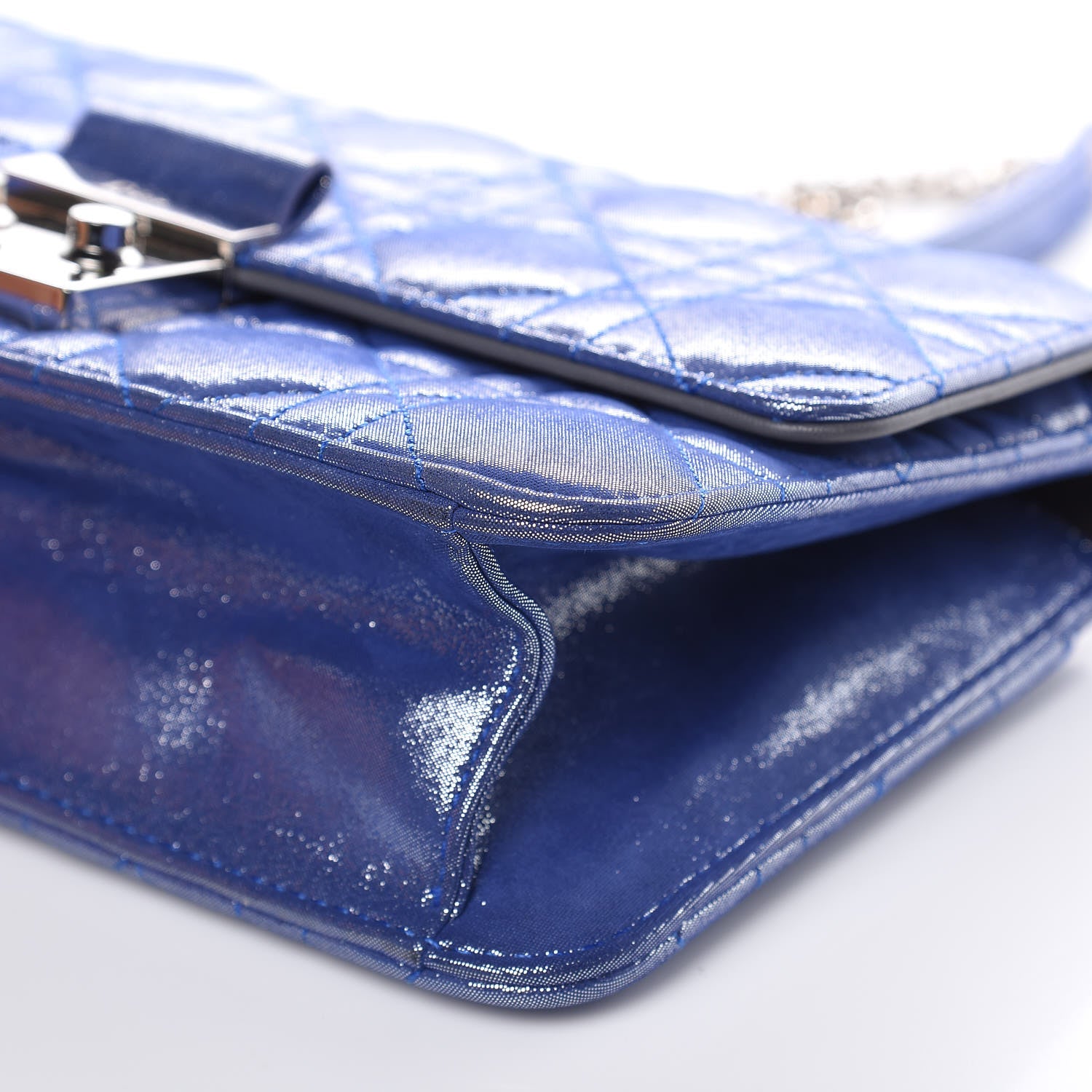 Christian Dior Metallic Calfskin Cannage Miss Dior Promenade Pouch Blue 10 of 10