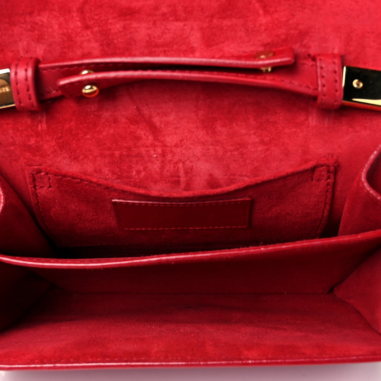 Calfskin Small Classic Y Satchel Bag Rouge Orient