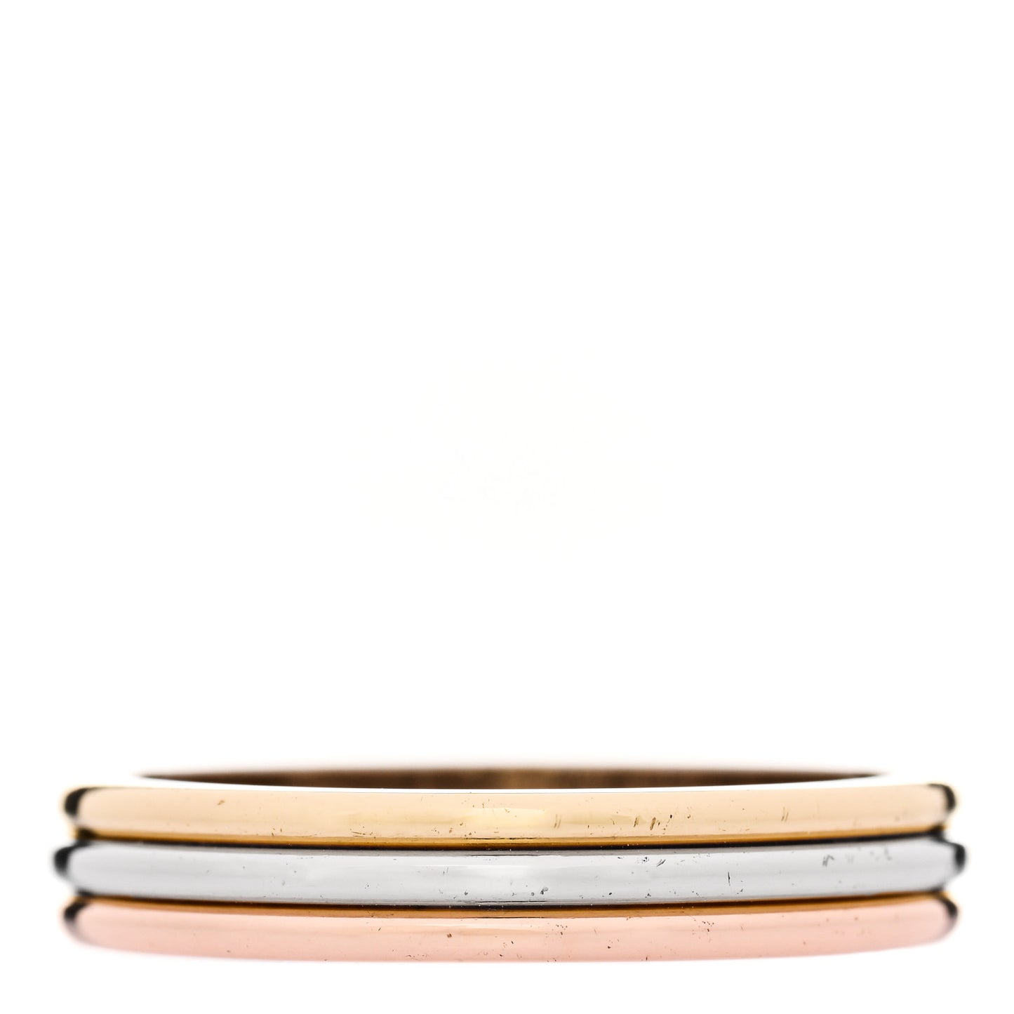 18K Pink White Yellow Gold 3.8mm Trinity Wedding Band Ring 57 8
