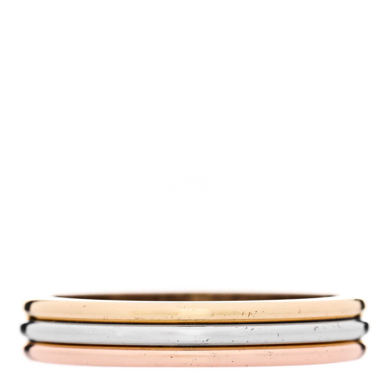 Cartier 18K Pink White Yellow Gold 3.8mm Trinity Wedding Band Ring 57 8 3 of 5