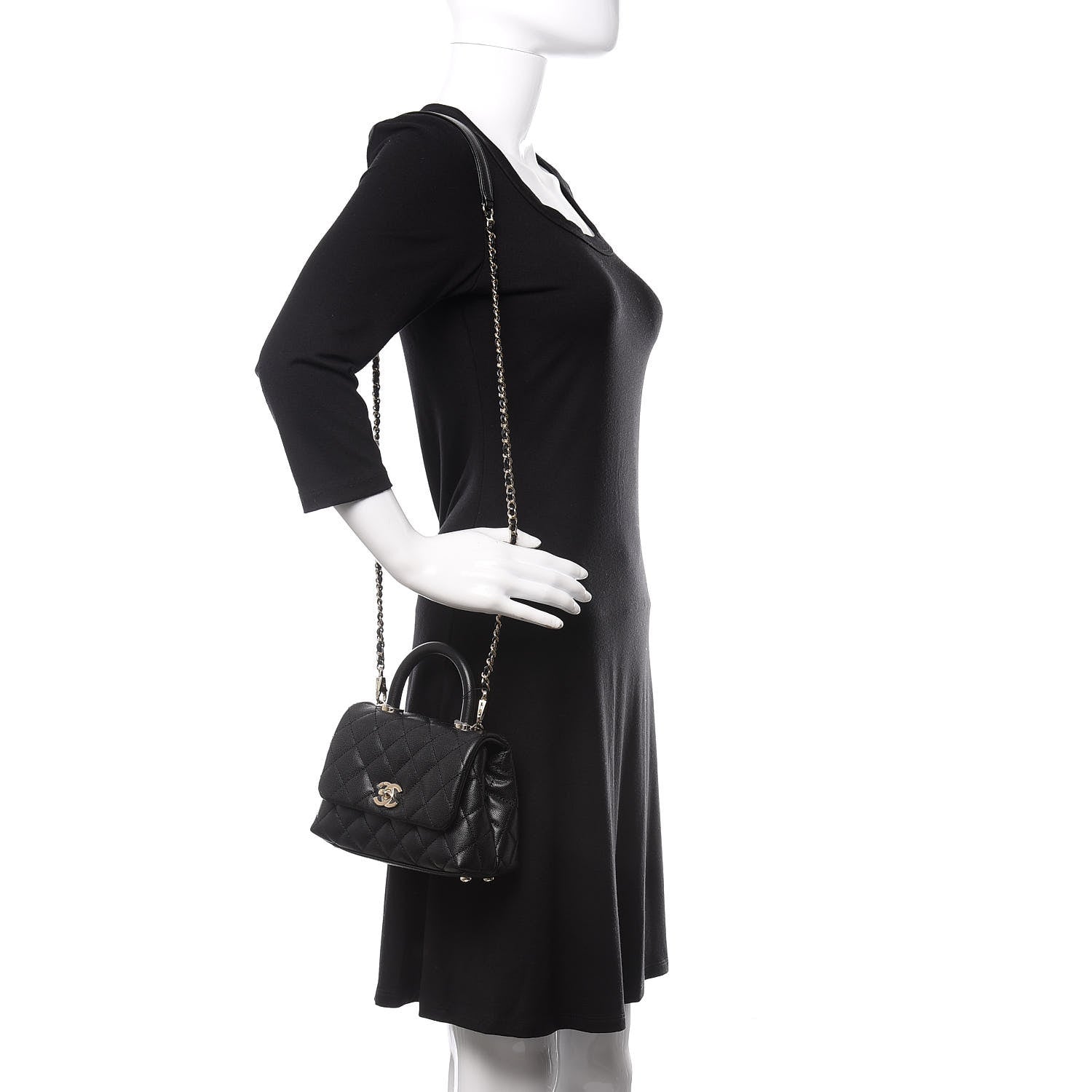 Chanel Caviar Quilted Extra Mini Coco Handle Flap Black 2 of 13