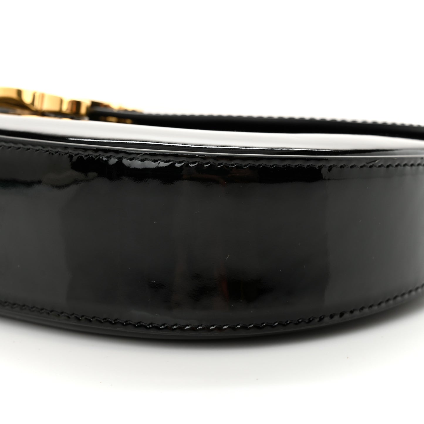 Patent Calfskin Talulah Besace Chain Shoulder Bag Black