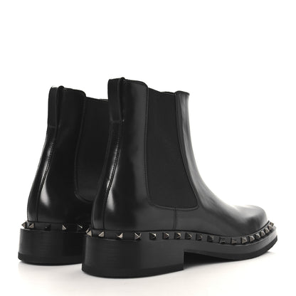 Valentino Garavani Calfskin Rockstud Mens M-Way Square Toe Boots 45 Black 5 of 9
