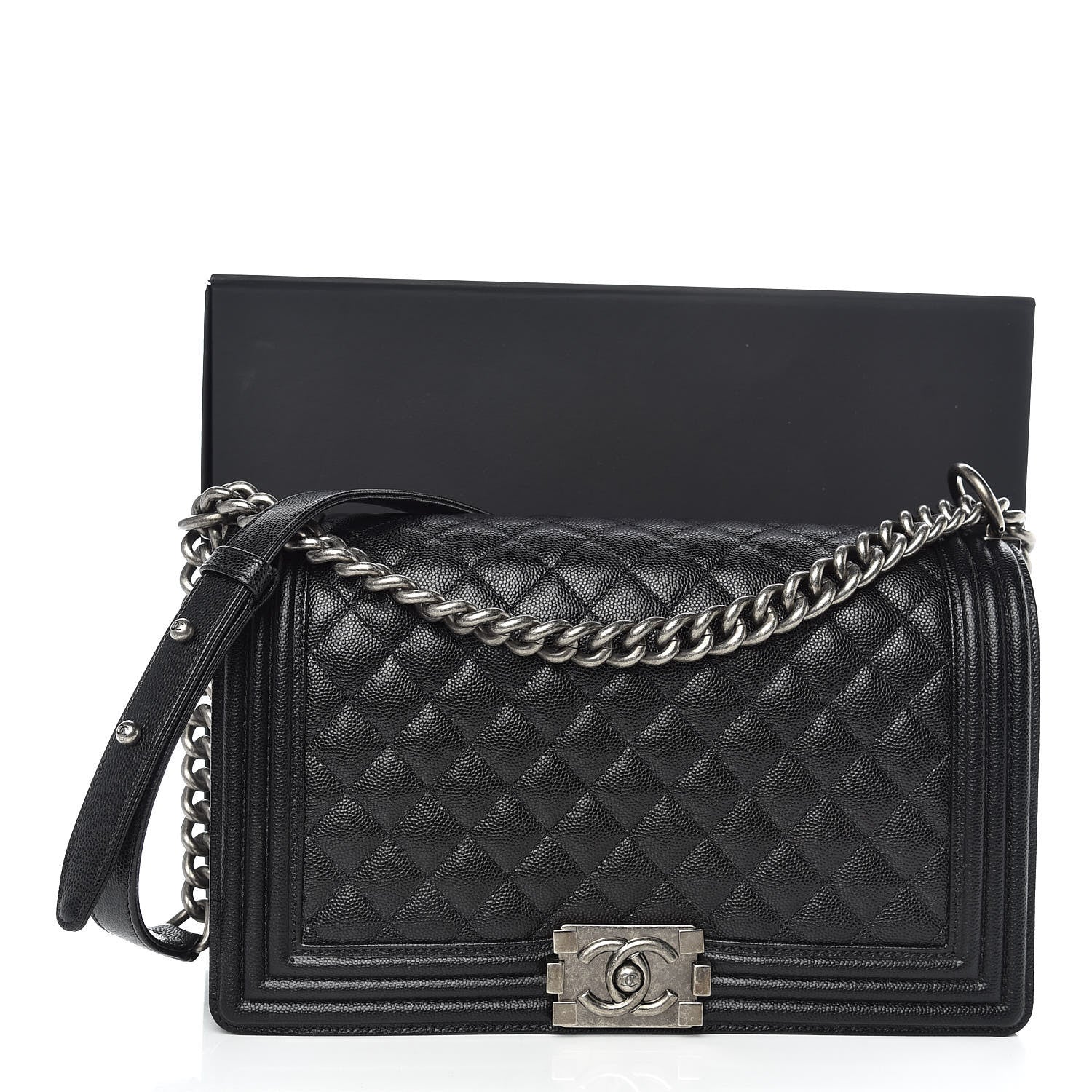 Chanel Caviar Quilted New Medium Boy Flap Black 14 of 14
