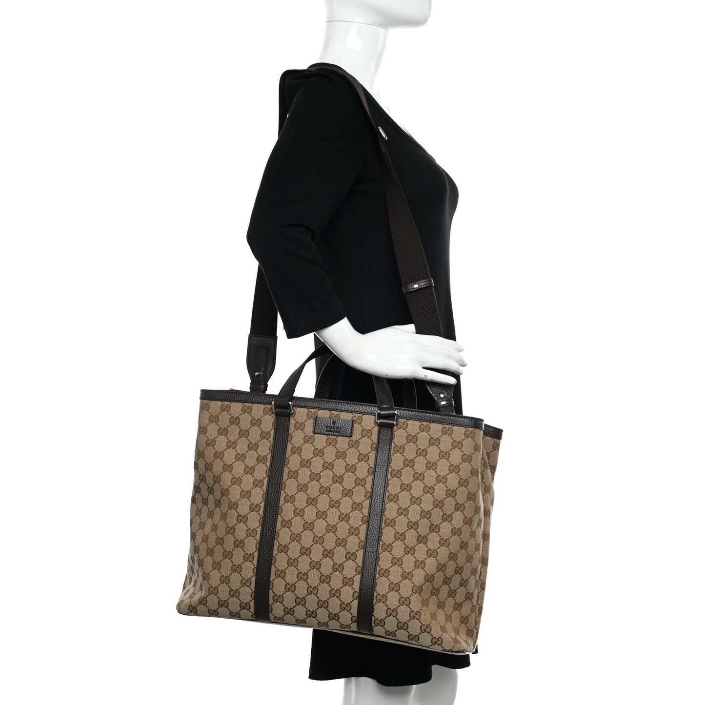 GG Monogram Large Joy Tote Bag Dark Brown