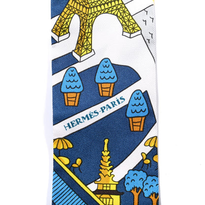Hermes Silk Les Nouveaux Amoureux Twilly Bleu Moyen White 4 of 4