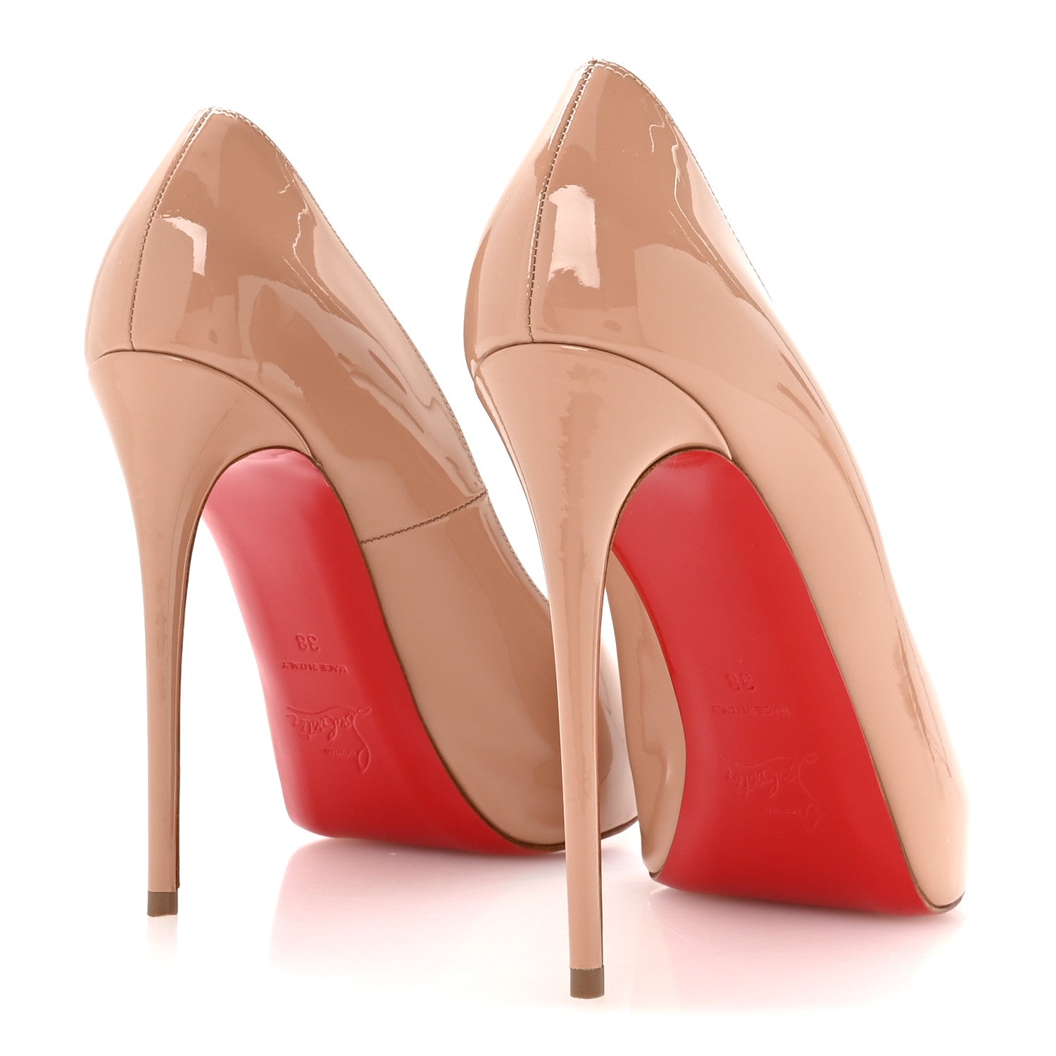 Christian Louboutin Patent New Very Prive 120 Pumps 38 Nude