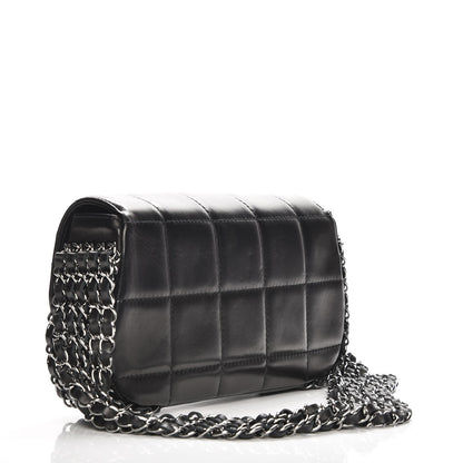 Chanel Chocolate Bar Quilted Lambskin 5 Chain Flap Black 3 of 8