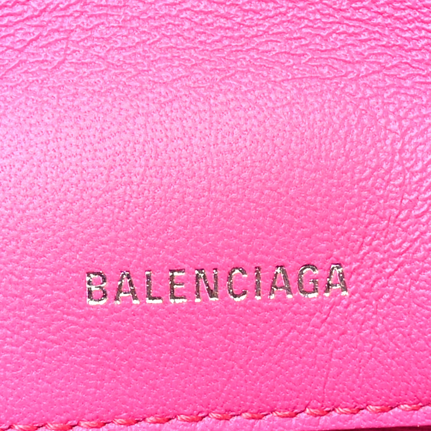 Balenciaga Nappa Calfskin Quilted Touch B Puffy Clutch Fuchsia 6 of 10