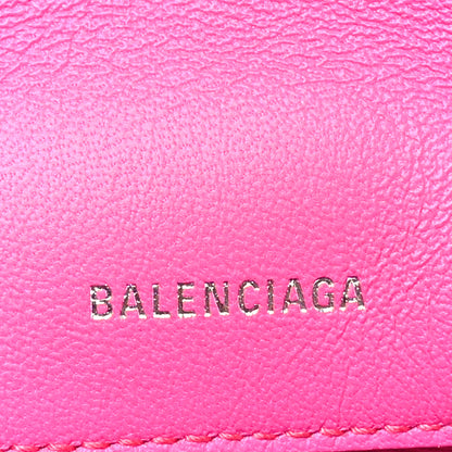 Balenciaga Nappa Calfskin Quilted Touch B Puffy Clutch Fuchsia 6 of 10
