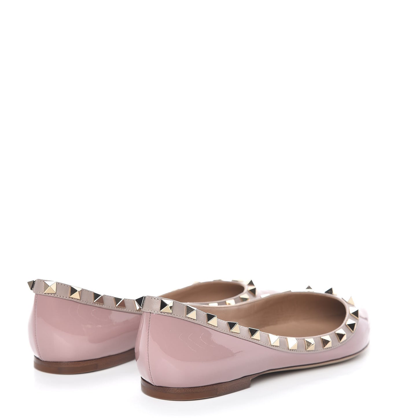 Patent Rockstud Ballerina Flats 36 Lipstick Poudre