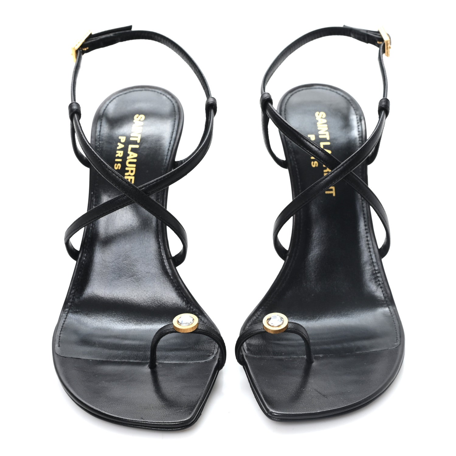 Saint Laurent Kid Egado Date 110 Sandals 35 Black 35 Black 3 of 9