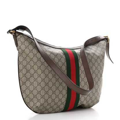 Gucci GG Supreme Monogram Web Ophidia Half Moon Hobo Brown 3 of 10