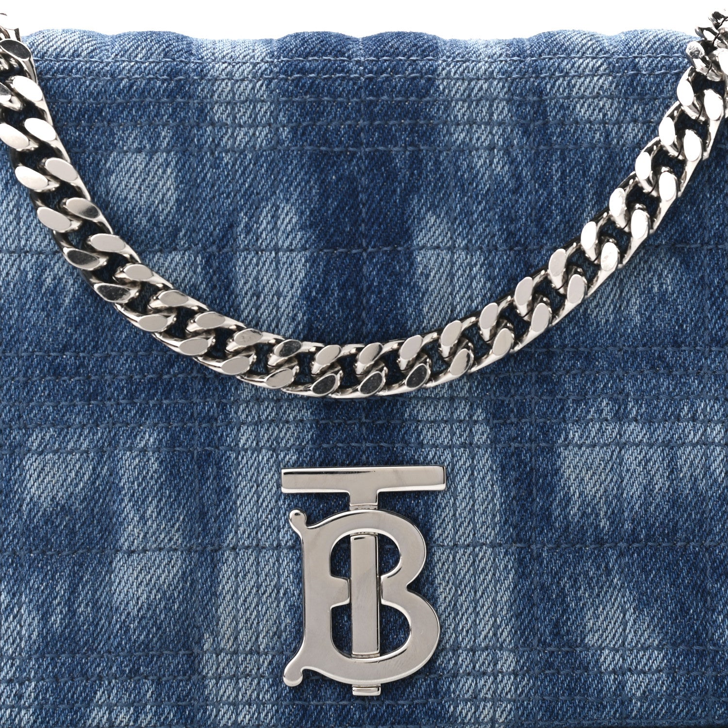 Burberry Denim Quilted Small Lola Bag Blue 7 of 9