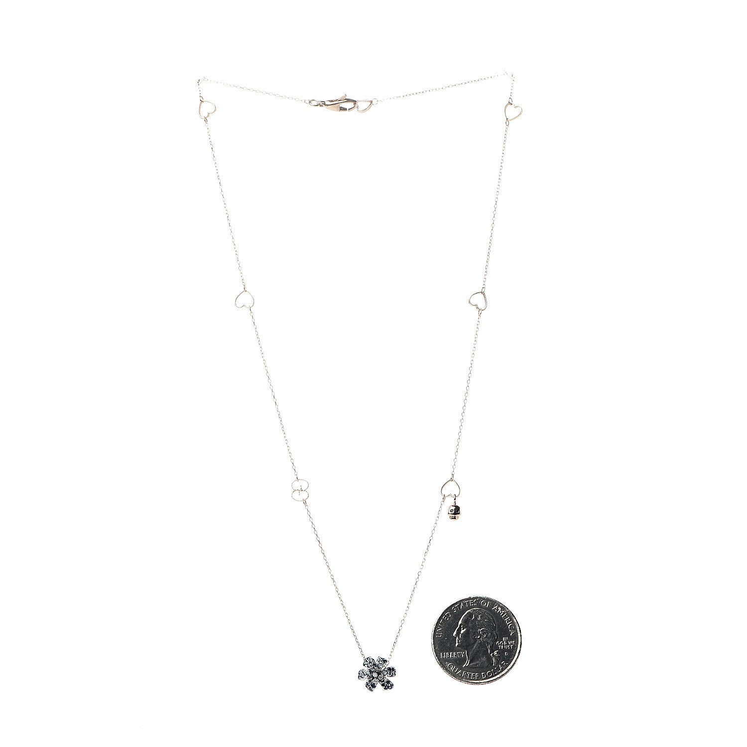 Gucci 18K Rose Gold Diamond Blue Sapphire Flower Pendant Necklace 3 of 6