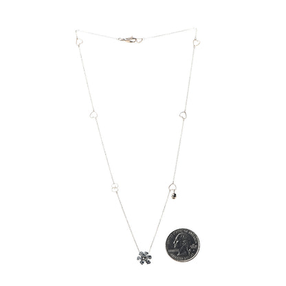 Gucci 18K Rose Gold Diamond Blue Sapphire Flower Pendant Necklace 3 of 6