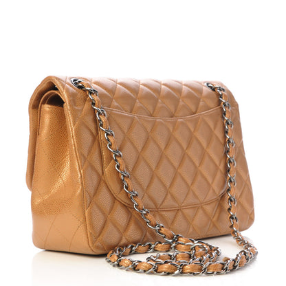 Chanel Metallic Caviar Quilted Jumbo Double Flap Copper 3 of 8