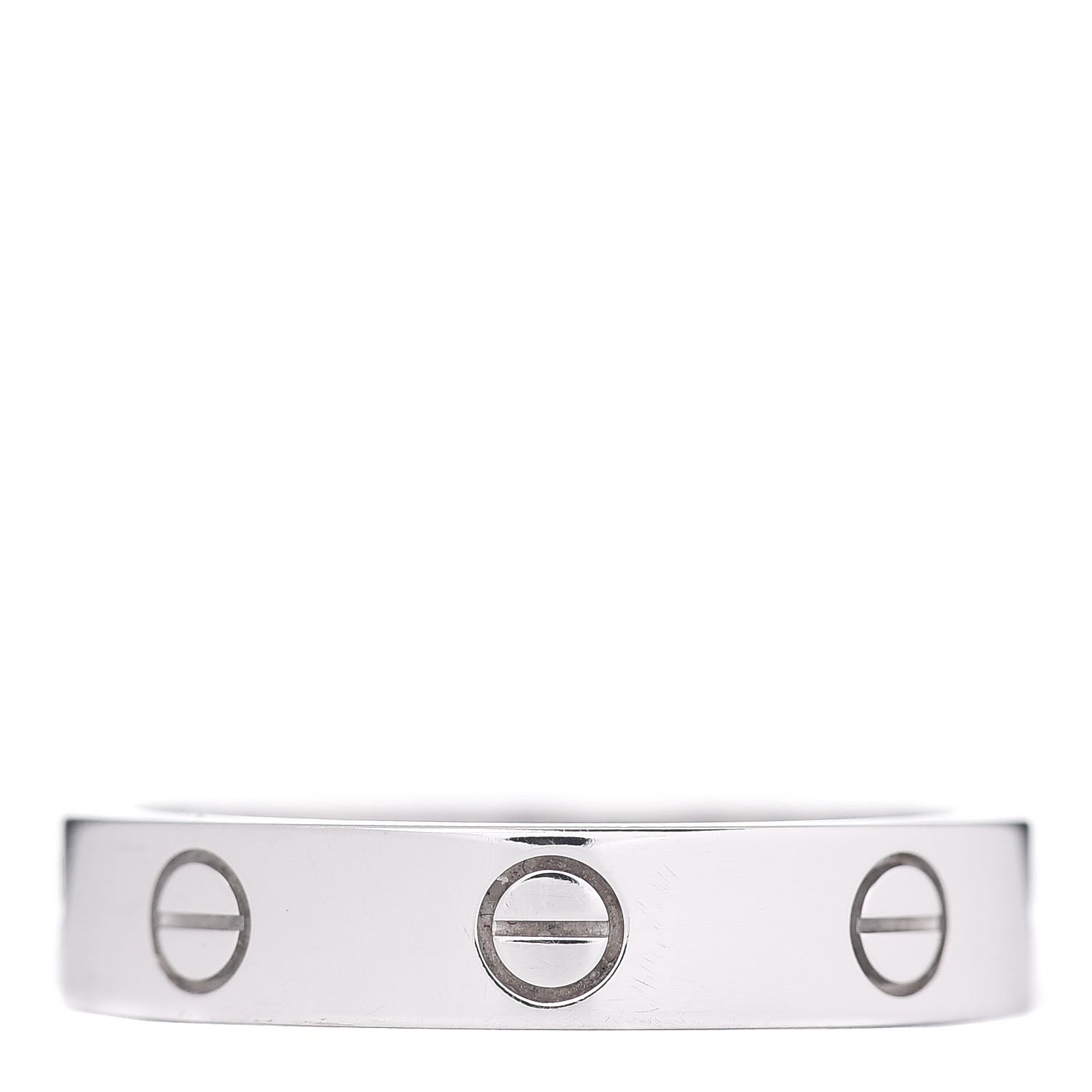 Cartier 18K White Gold Diamond 4mm LOVE Wedding Band Ring 53 6.25 3 of 5