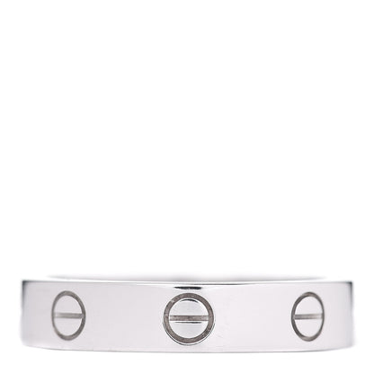 Cartier 18K White Gold Diamond 4mm LOVE Wedding Band Ring 53 6.25 3 of 5