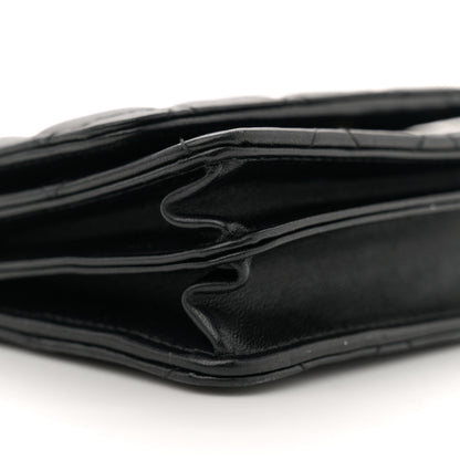 Chanel Lambskin Quilted Mini Camellia Bow Wallet On Chain WOC Black 9 of 11