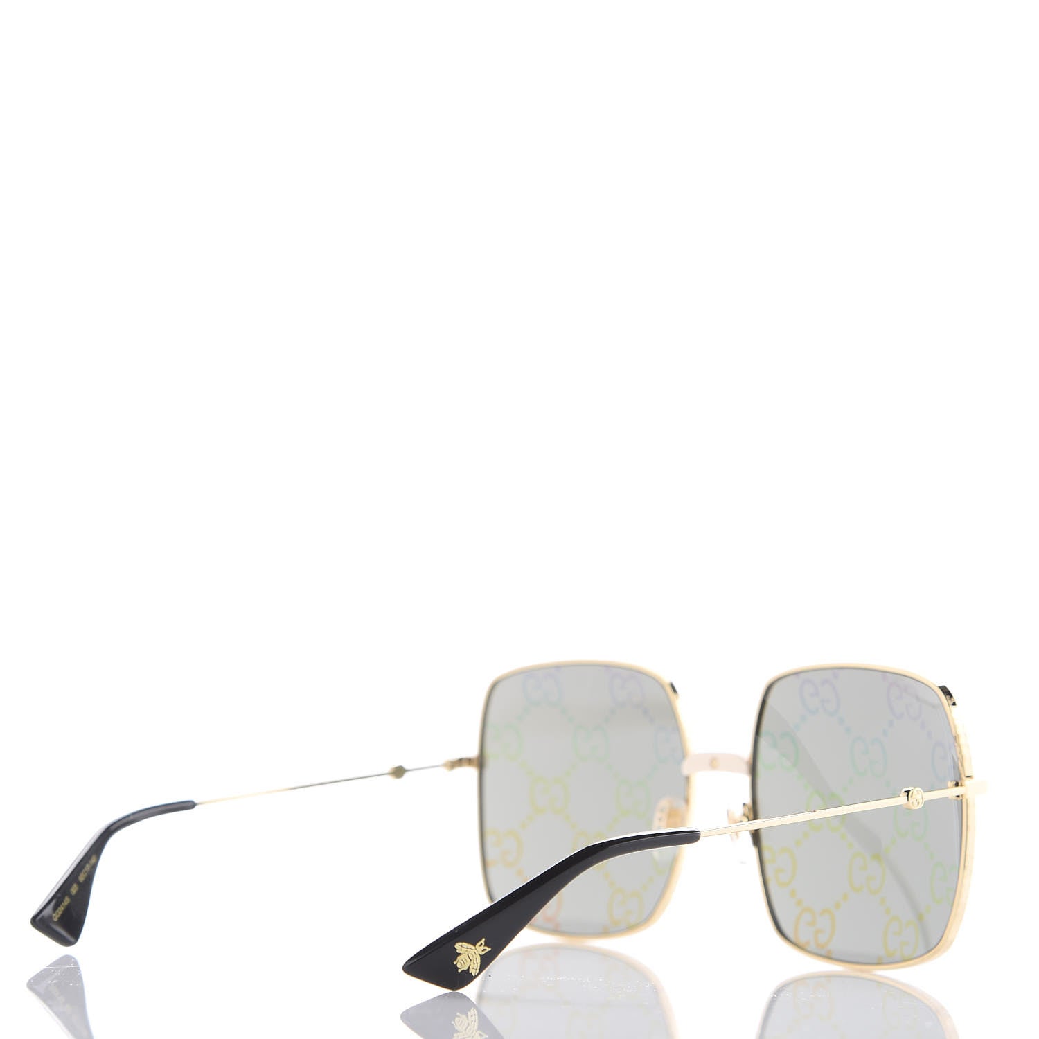 Gucci Rectangular Frame Sunglasses GG0414S Black 3 of 7