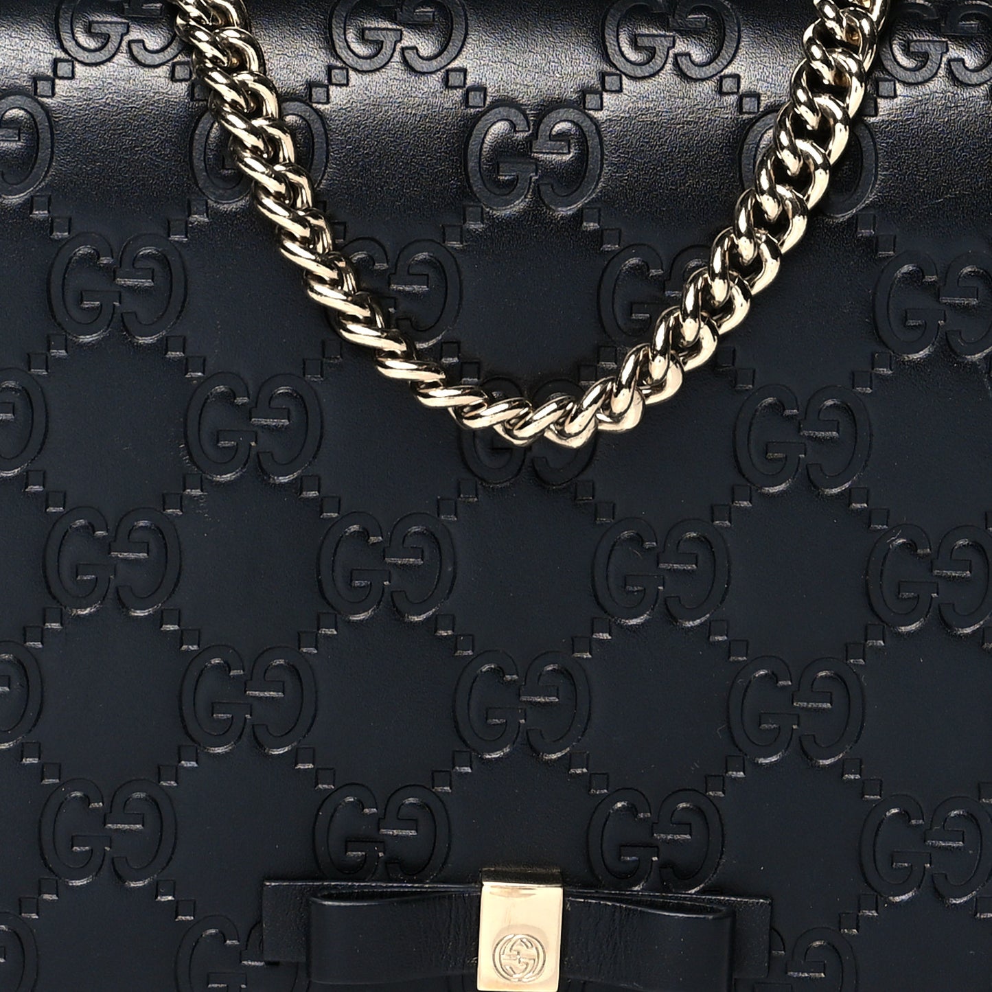 Guccissima Signature Bowy Chain Wallet Black