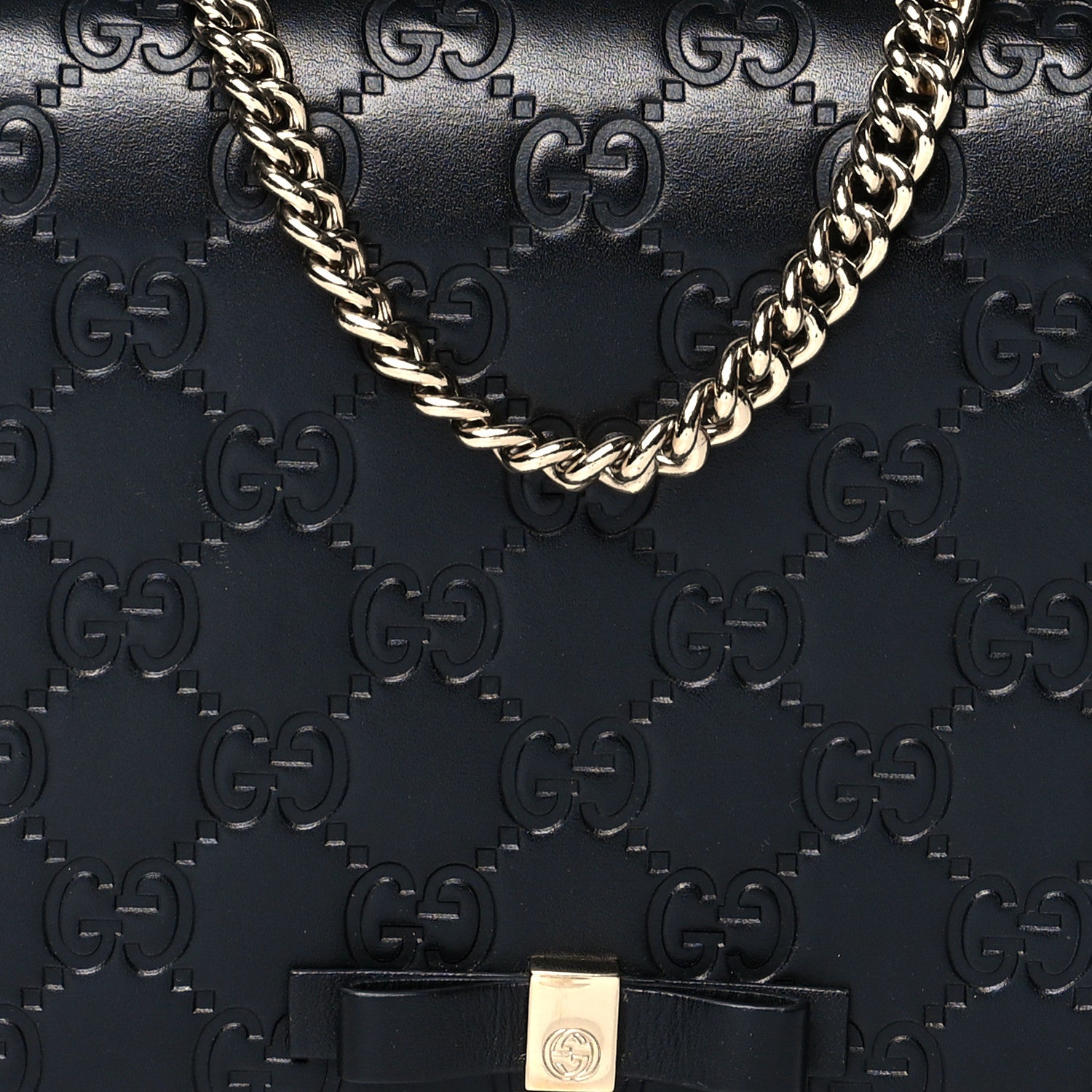 Gucci Guccissima Signature Bowy Chain Wallet Black 6 of 9