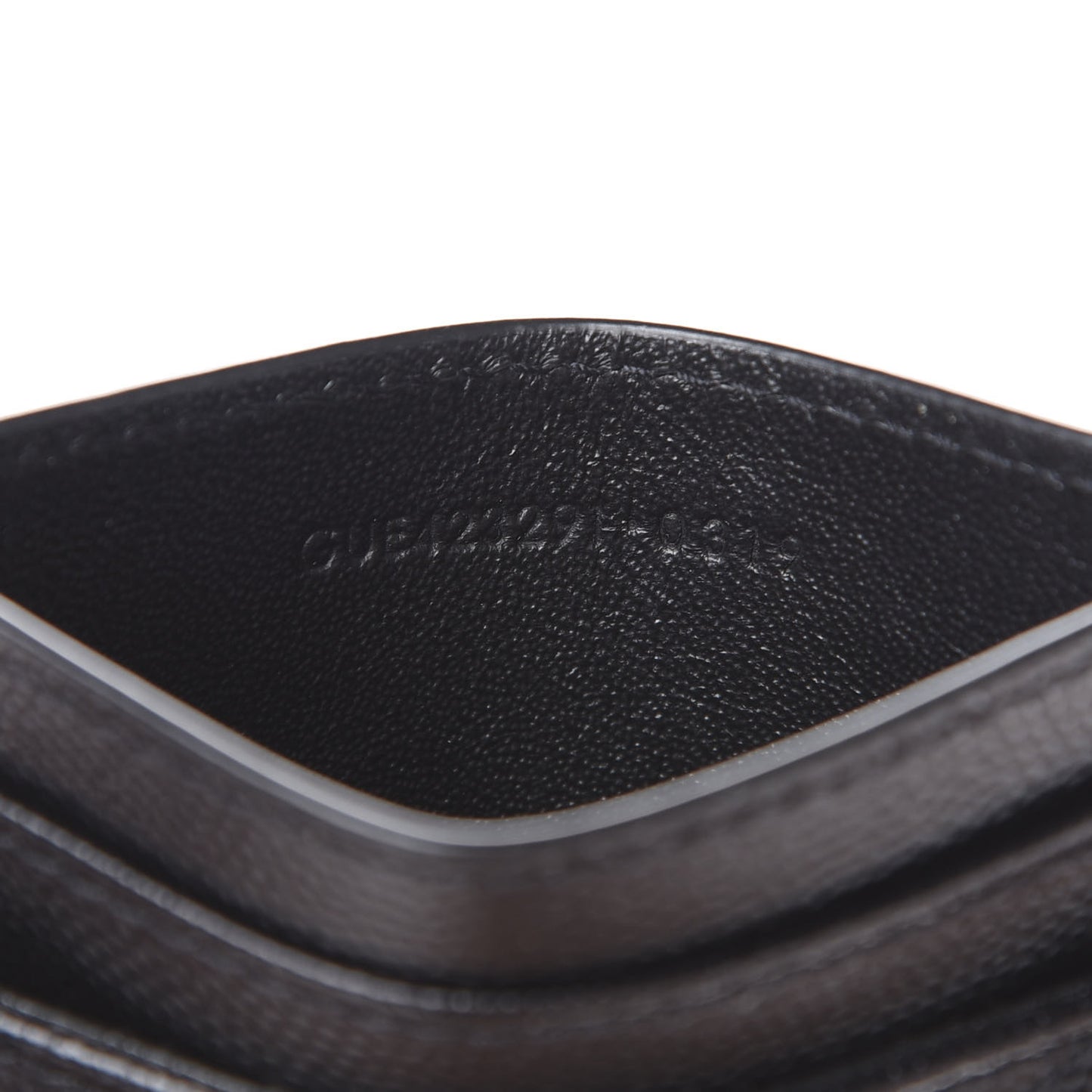 Grain De Poudre Matelasse Chevron Monogram Credit Card Case Black
